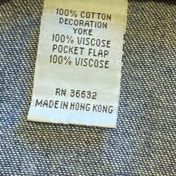 Stonebridge Viscose Denim Vest with Red and Blue Accents - Picture 6 of 8